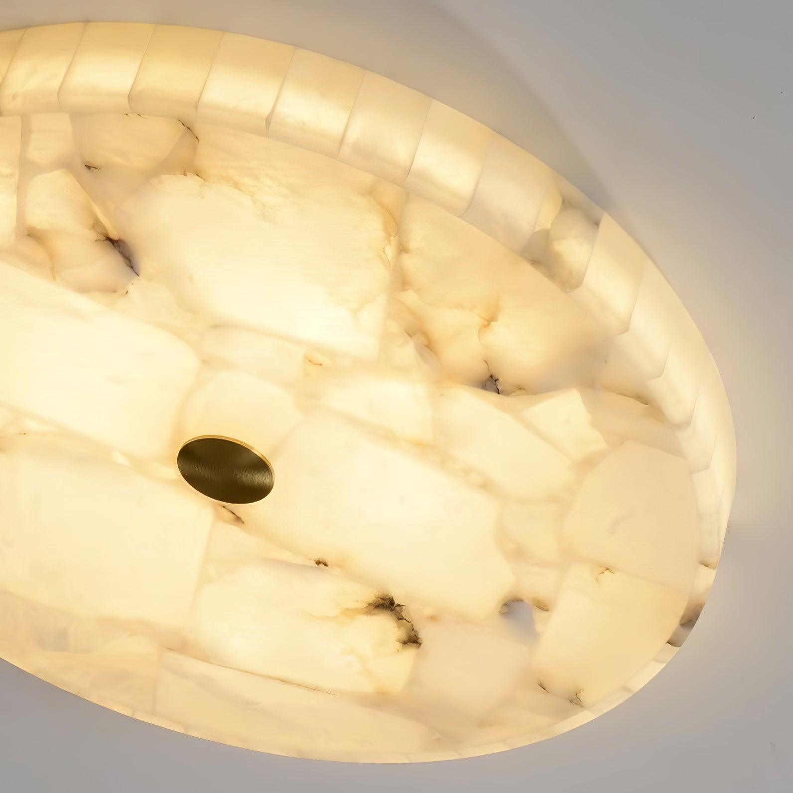 Asterra Classic Circular Round Alabaster Ceiling Lamp - OpalDwell