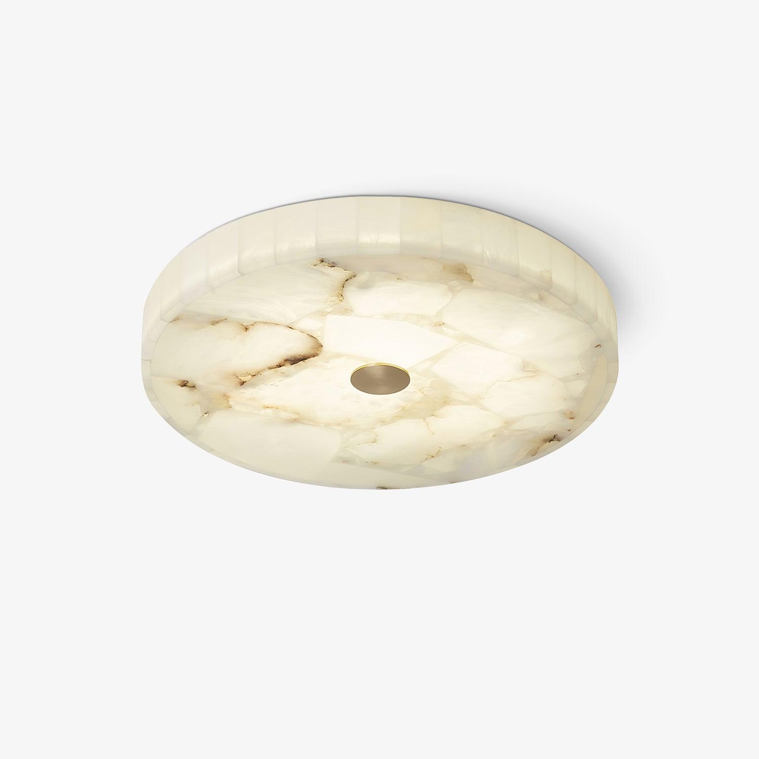 Asterra Classic Circular Round Alabaster Ceiling Lamp - OpalDwell