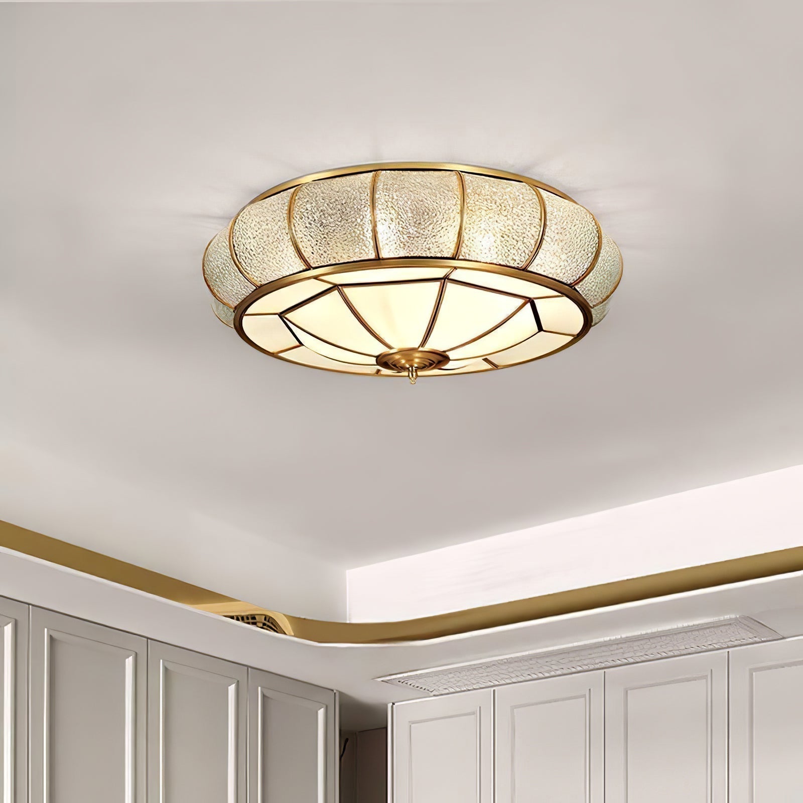 LumiraGlass Round Ceiling Light Textured Glass Finish - OpalDwell