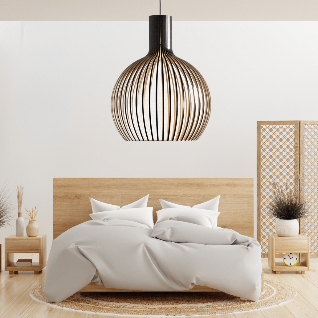 VerdantNest Bamboo Cage Pendant Light For Kitchen Adjustable OpalDwell
