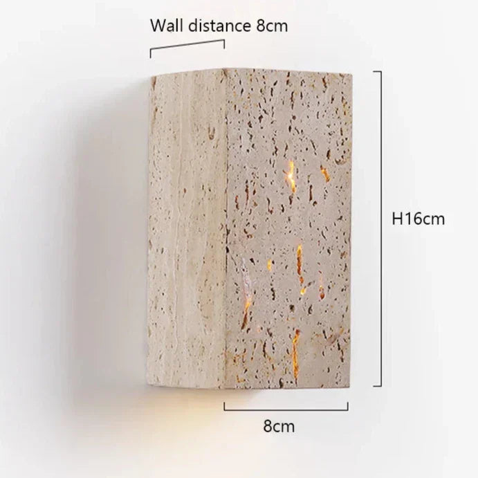 LumaStone Travertine Perforated Wall Sconce LED Lighting - OpalDwell