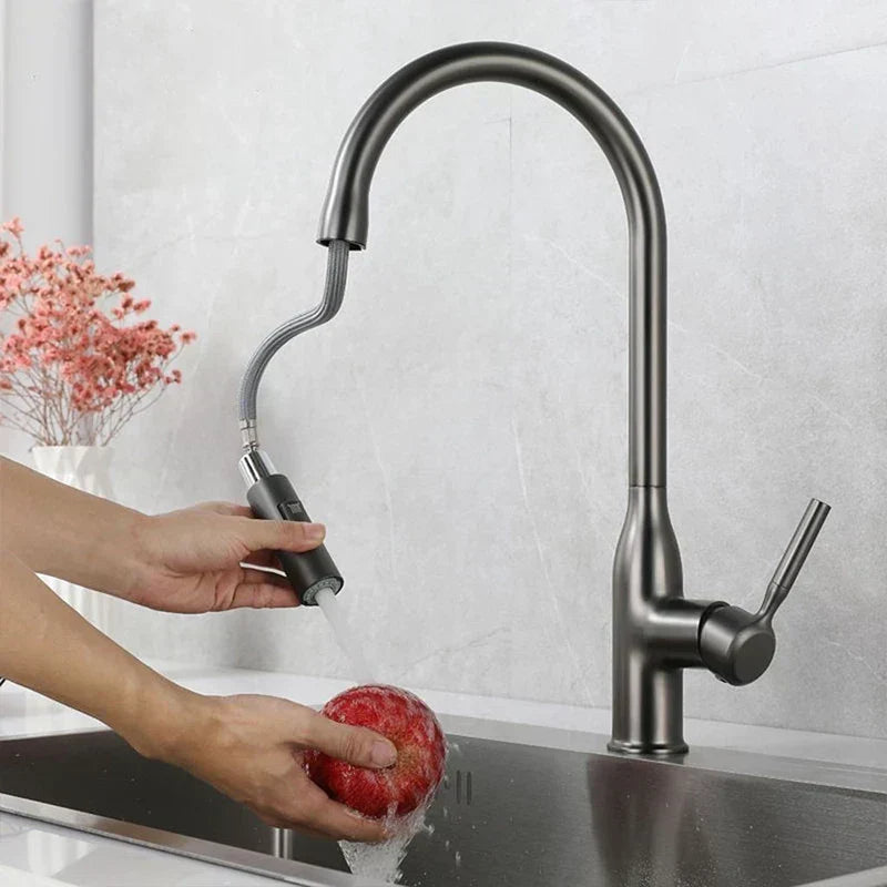FlowNova Kitchen Mixer Tap with Pull-Out Hand Shower - OpalDwell