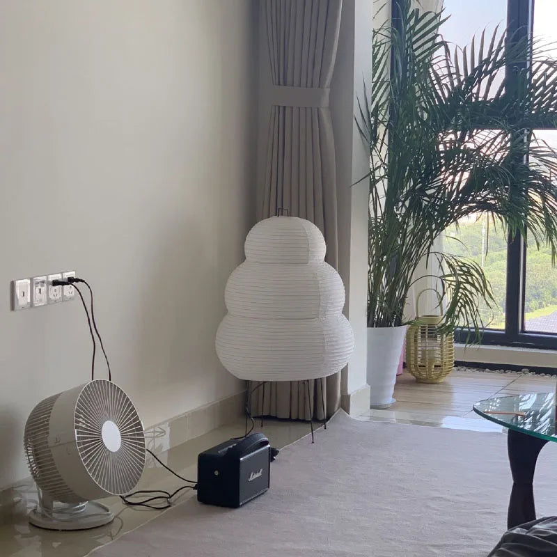 Hikari Rice Paper Desk Lamp With Triple-Mode Dimmer - OpalDwell