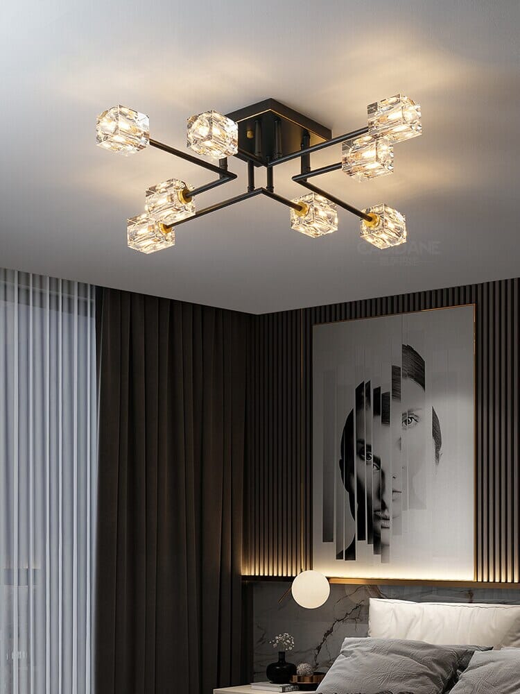 Cube Chandelier in Black - OpalDwell