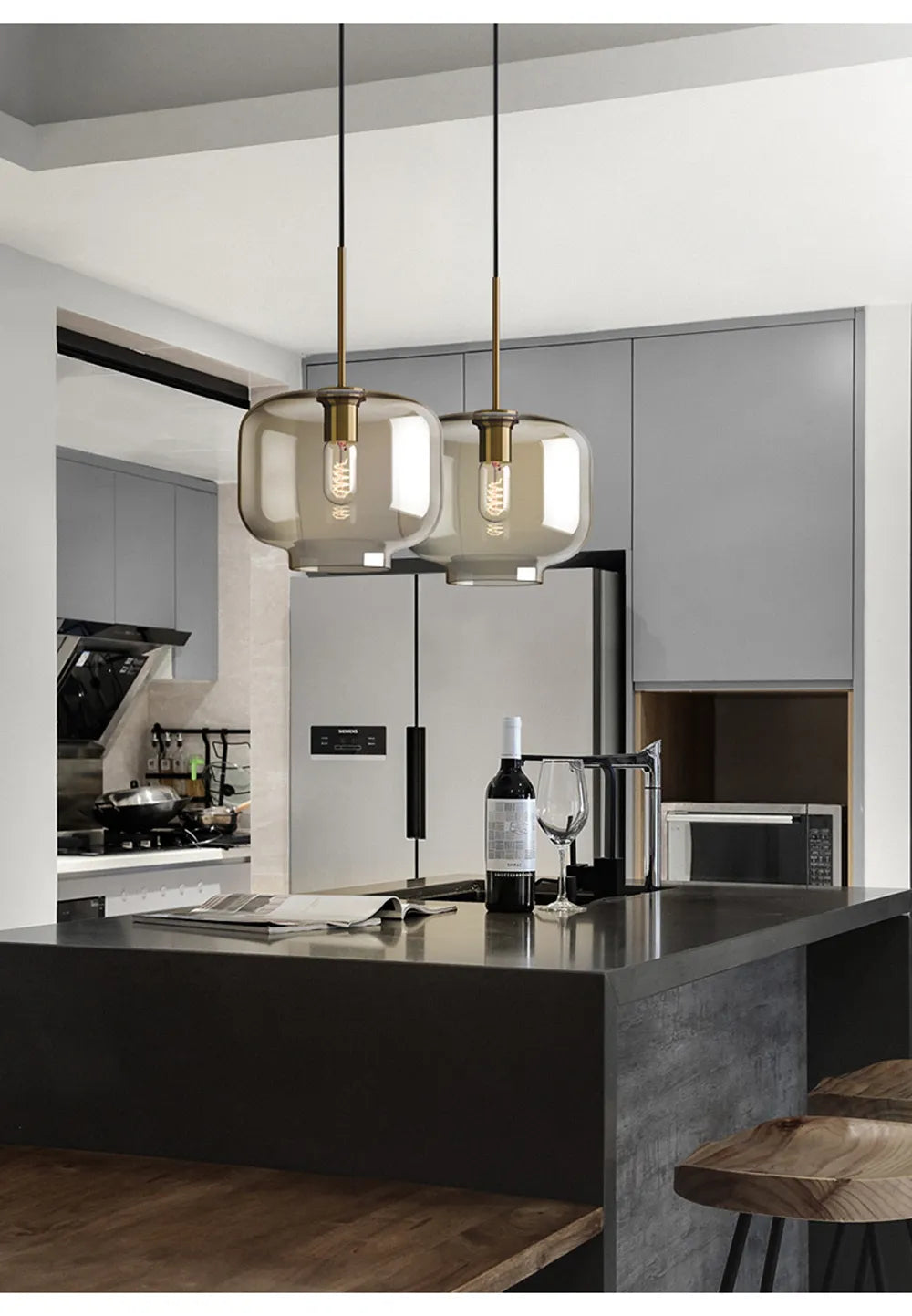 Arctix Glass Pendant Light in Industrial LED Luxury - OpalDwell