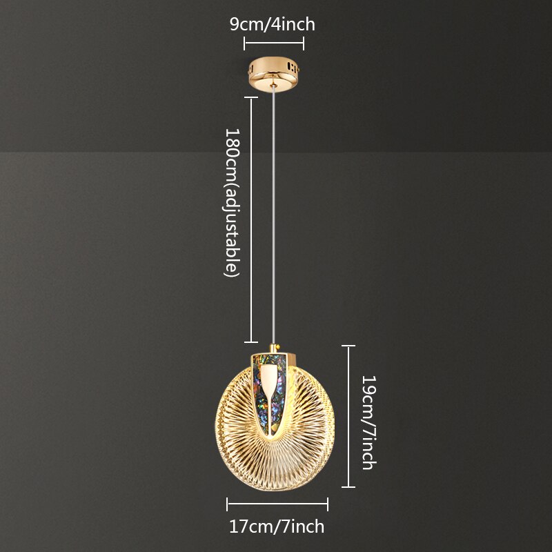 Aurelia Gold LED Crystal Round Pendant Hanging Light - OpalDwell