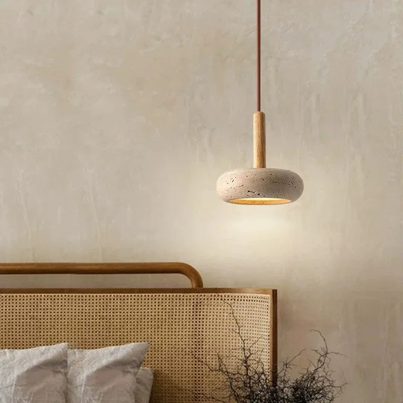 LumaStone Travertine Mini Pendant Light LED for Living Rooms - OpalDwell