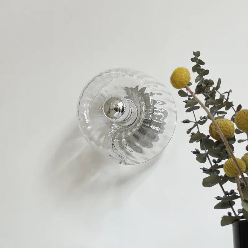 Lyris Nordic Glass Wall Sconce for Bedroom and Hallway - OpalDwell