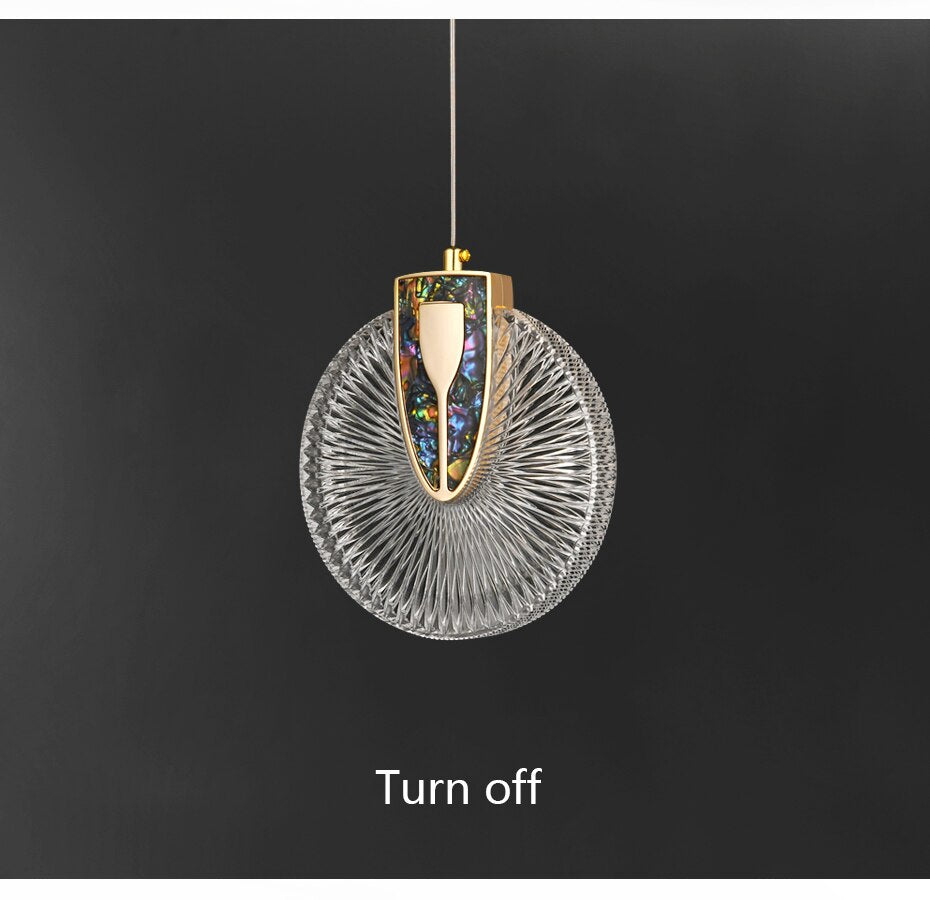 Aurelia Gold LED Crystal Round Pendant Hanging Light - OpalDwell