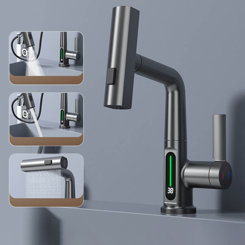 Aqualine FluxPull Pull Out Faucet With 60 cm Extendable Hose And 360 Swivel OpalDwell