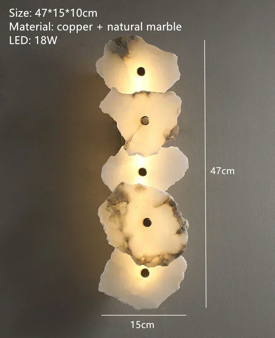 Aurora Marble LED Wall Sconce With Copper Accents Elegant - OpalDwell