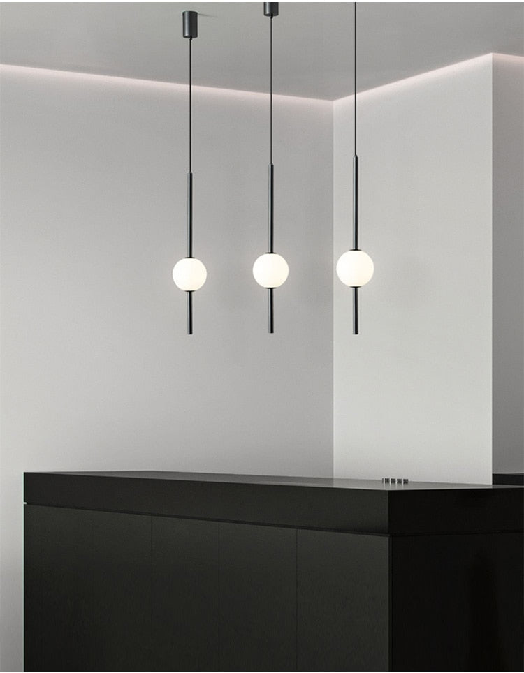 OrionGlow Glass Orb Pendant Lights For Modern Dining Rooms And Bedrooms - OpalDwell