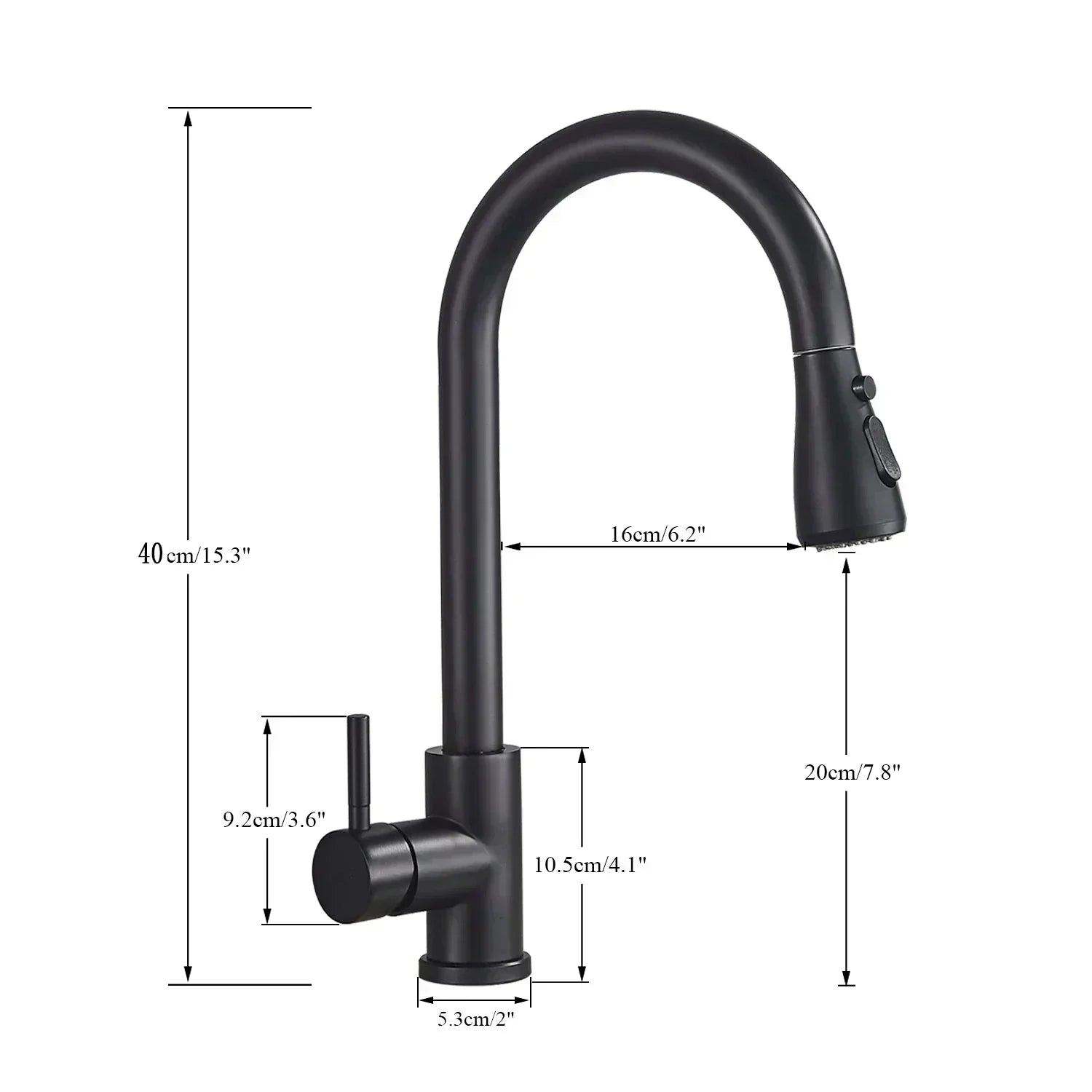 NoirFlow Retractable Kitchen Mixer Tap With Pull Out Spout - OpalDwell