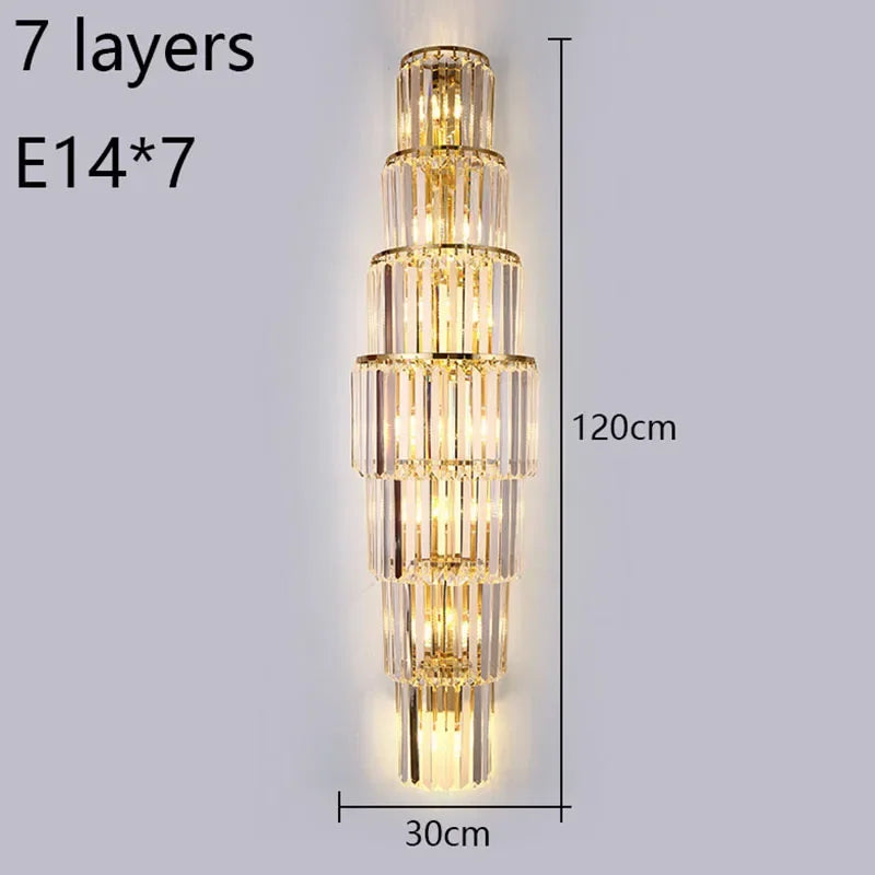 Lunara Crystal Pillar Wall Lamp With Elegant Glow Accent - OpalDwell