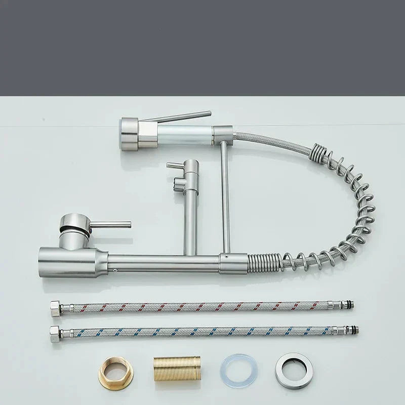 NovaPulse Kitchen Mixer Tap 360° Swivel Brushed Nickel - OpalDwell