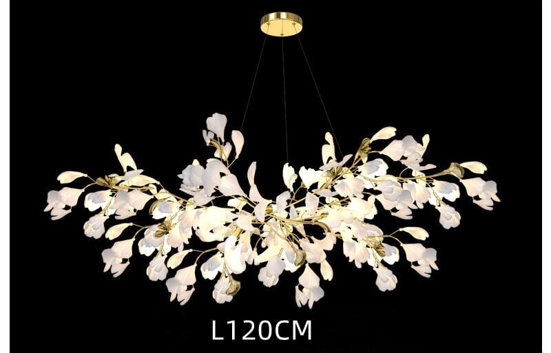 LumaPetal Ceramic Chandelier with Dimmable LEDs Soft Glow OpalDwell
