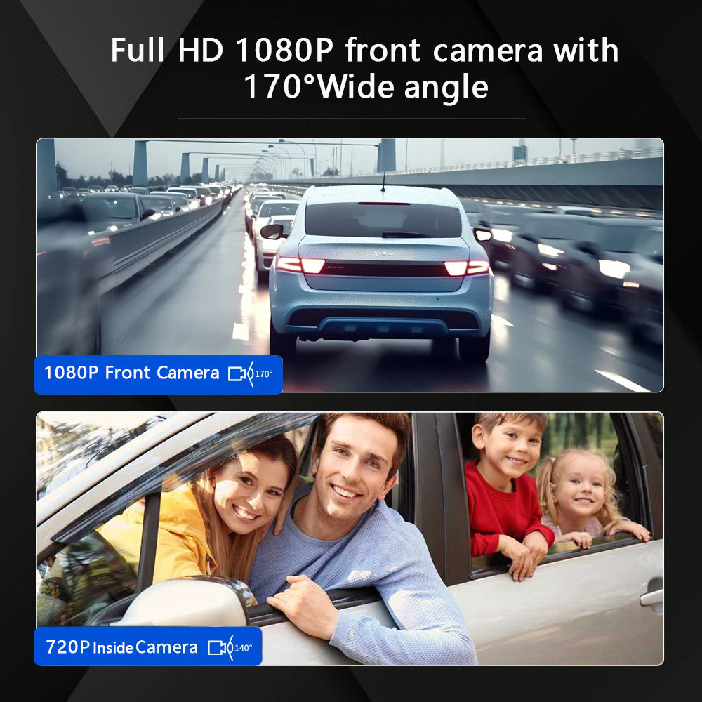 NovaSight DuoCam 1080P Dash Cam Front Interior View OpalDwell