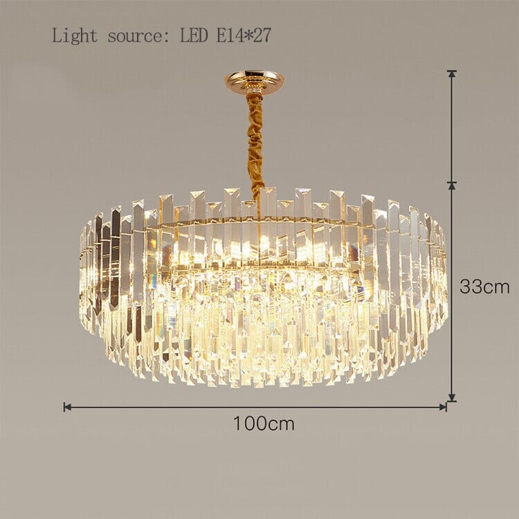 Liora Round LED Lamp With Golden Crystal - OpalDwell