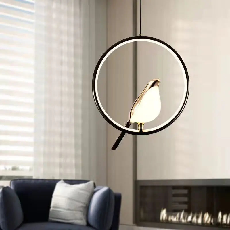 LyraNova Black LED Pendant Light Indoor Ceiling Chandelier - OpalDwell