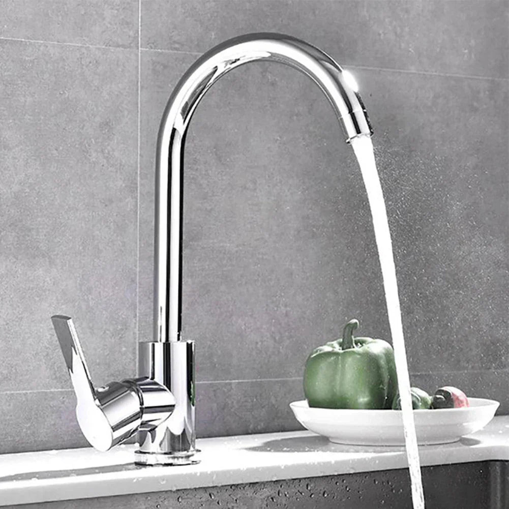 LumaFlow Chrome Single-Handle Kitchen Mixer Tap Fixture - OpalDwell