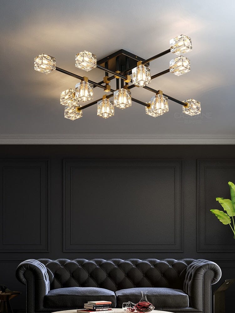 Cube Chandelier in Black - OpalDwell