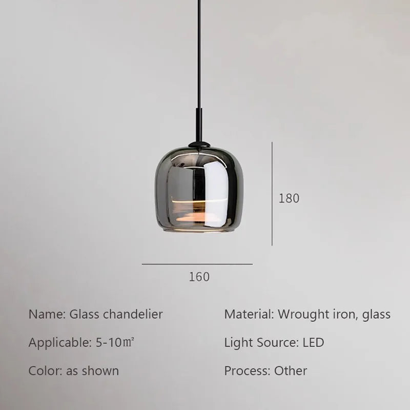 Nordic Glass LED Pendant Light For Modern Chandelier OpalDwell