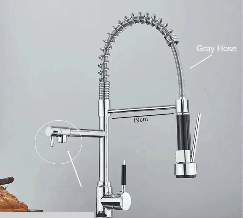 NovaPulse Kitchen Mixer Tap 360° Swivel Brushed Nickel - OpalDwell