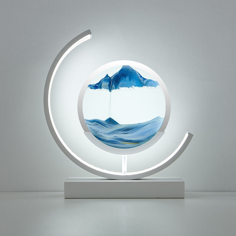 LumaAura Moon Lamp With Sand And Water Art LED Desk Light - OpalDwell