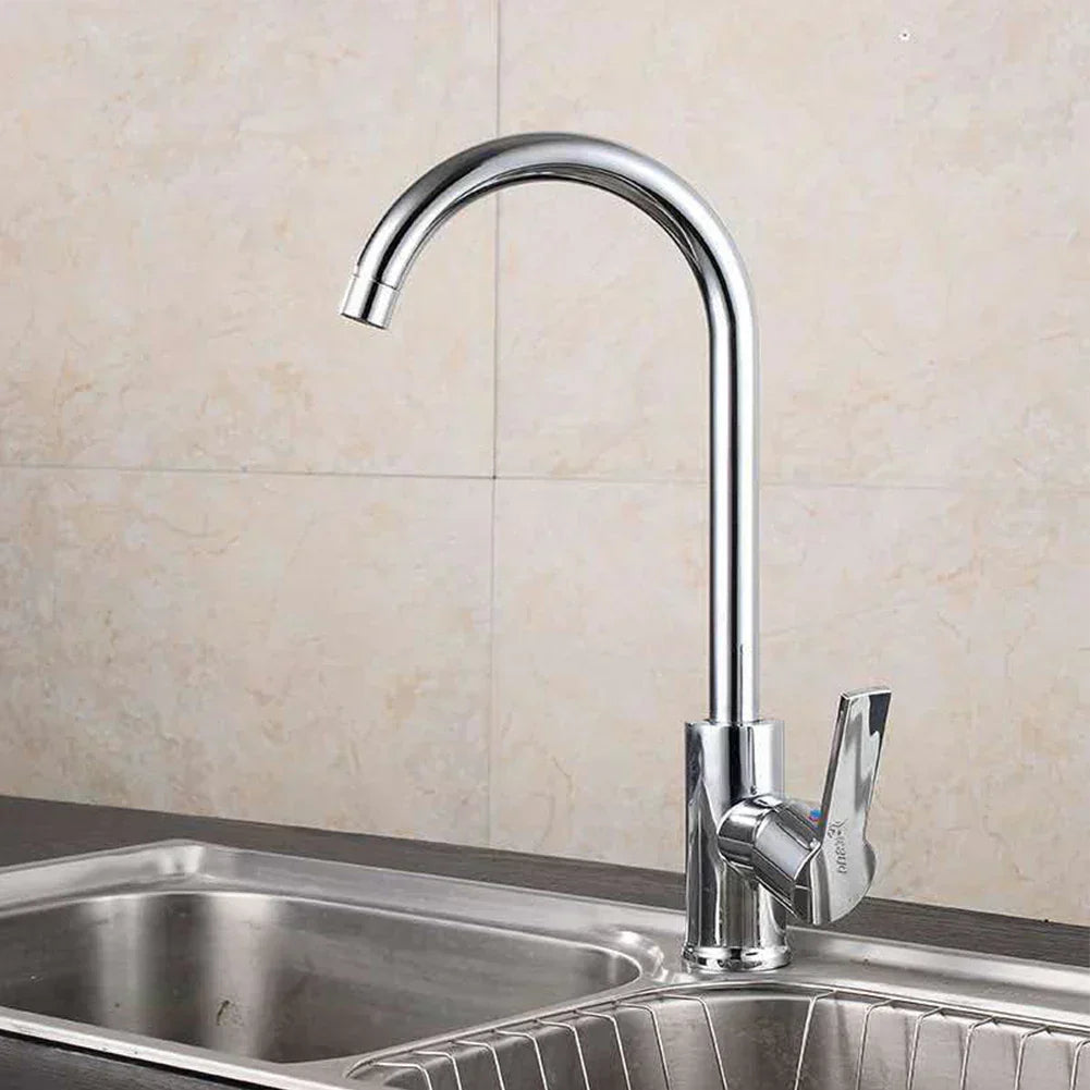 LumaFlow Chrome Single-Handle Kitchen Mixer Tap Fixture - OpalDwell