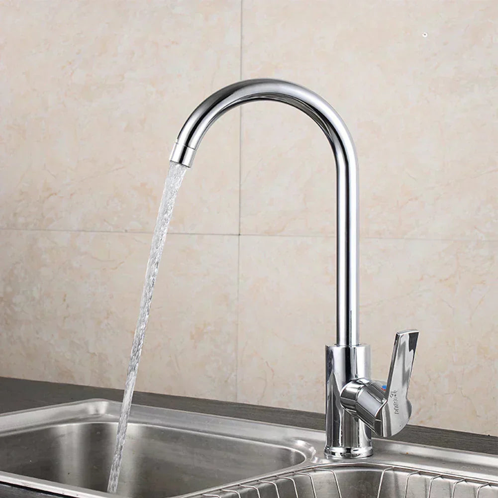 LumaFlow Chrome Single-Handle Kitchen Mixer Tap Fixture - OpalDwell