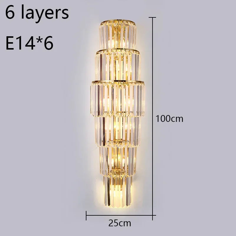 Lunara Crystal Pillar Wall Lamp With Elegant Glow Accent - OpalDwell