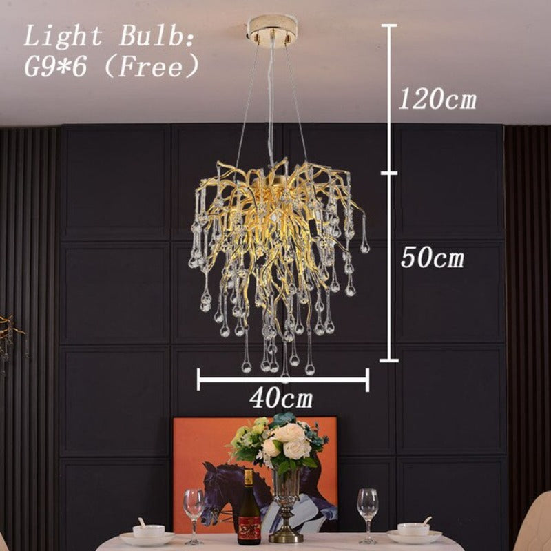 Luminelle Gold Branch Crystal LED Chandelier | OpalDwell - OpalDwell