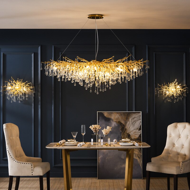 Luminelle Gold Branch Crystal LED Chandelier | OpalDwell - OpalDwell