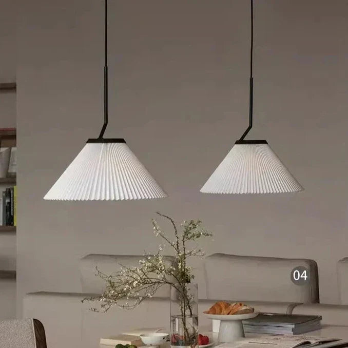 Caelara Soft Pleated Ceiling Pendant Light In Cream - OpalDwell