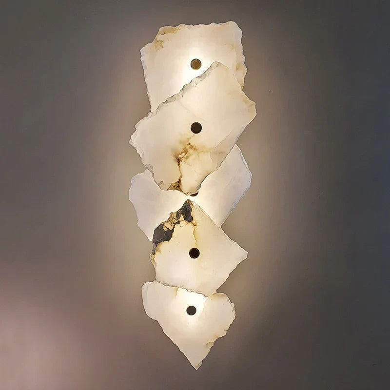 Aurora Marble LED Wall Sconce With Copper Accents Elegant - OpalDwell