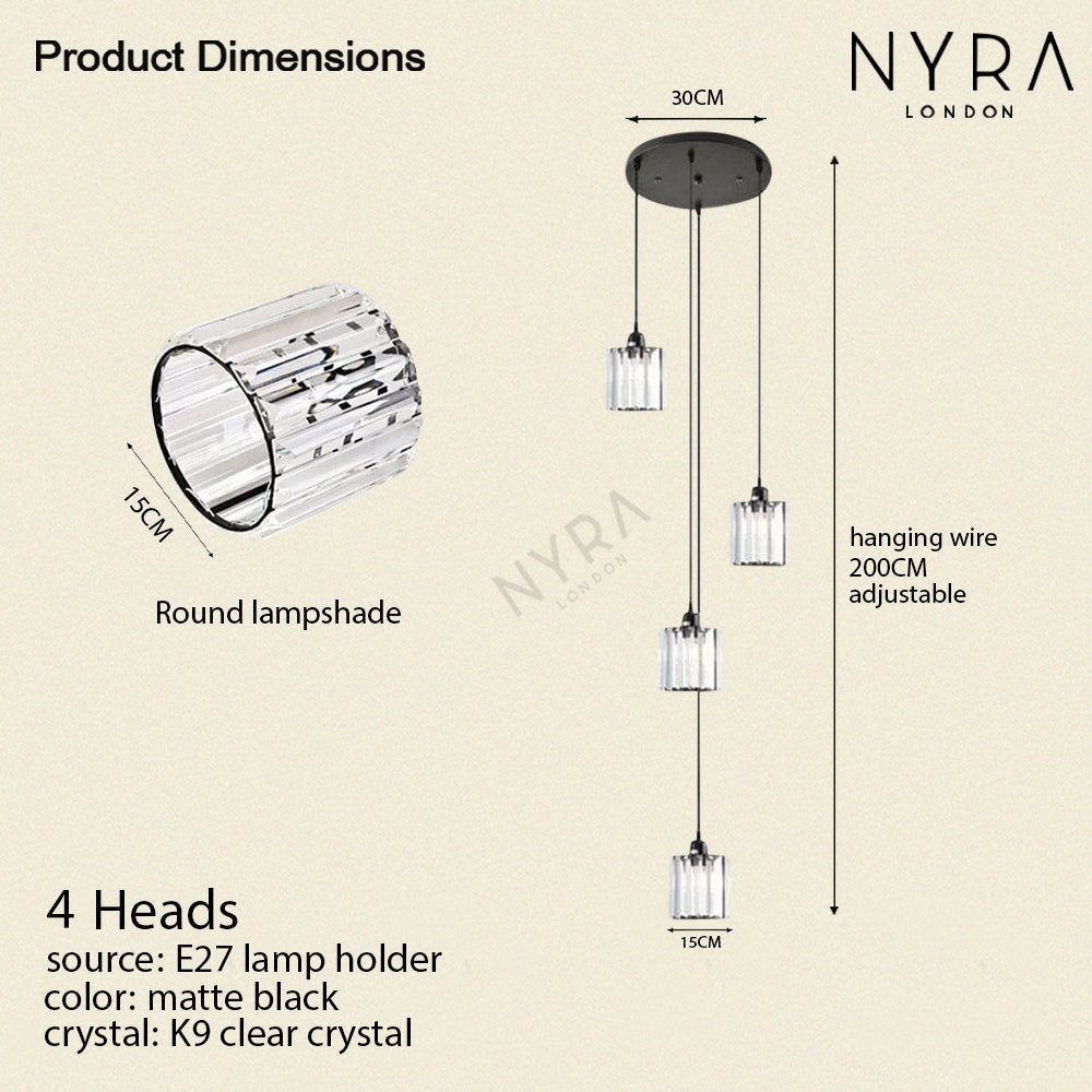 Liora | Crystal Drop Chandelier - OpalDwell