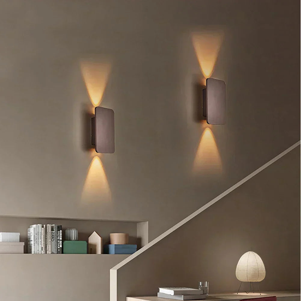 NovaLine Dual Head LED Sconce Up Down Wall Light in Black - OpalDwell