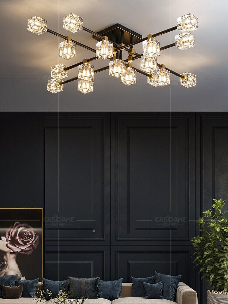 Cube Chandelier in Black - OpalDwell