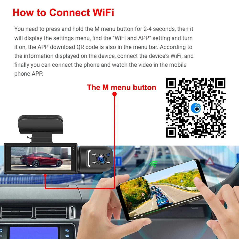 NovaSight DuoCam 1080P Dash Cam Front Interior View OpalDwell