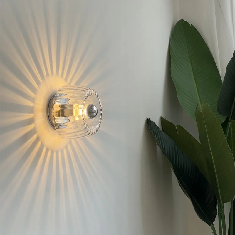 Lyris Nordic Glass Wall Sconce for Bedroom and Hallway - OpalDwell