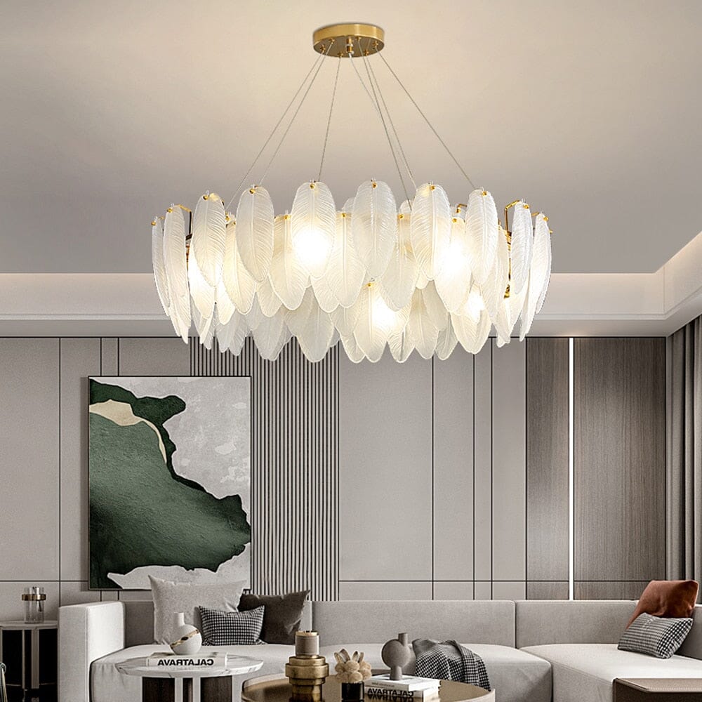 Plumed Chandelier OpalDwell