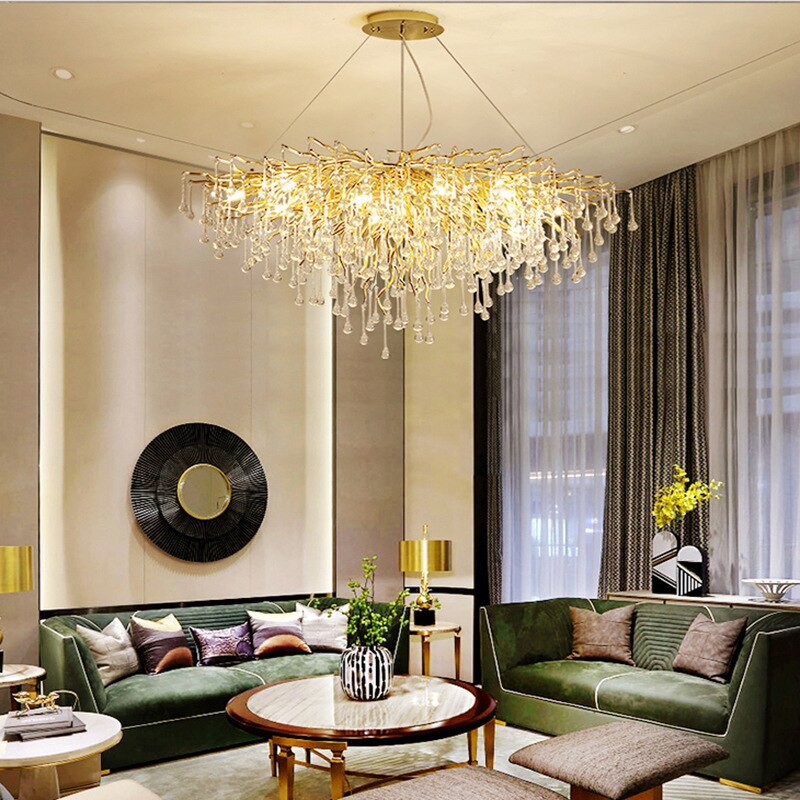 Luminelle Gold Branch Crystal LED Chandelier | OpalDwell - OpalDwell
