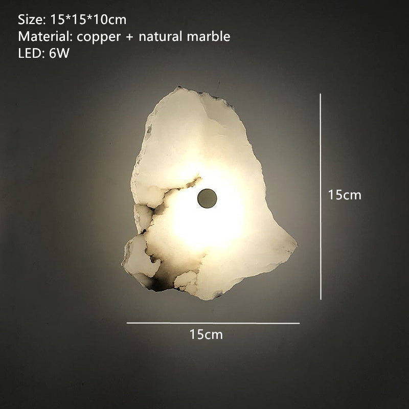 Aurora Marble LED Wall Sconce With Copper Accents Elegant - OpalDwell