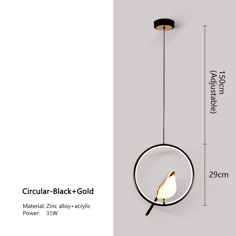 LyraNova Black LED Pendant Light Indoor Ceiling Chandelier - OpalDwell