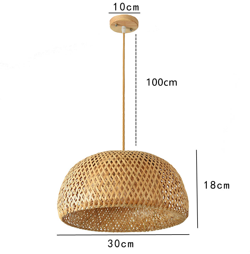 KiraBamboo Knit Pendant Light Chinese-Inspired Handcrafted - OpalDwell