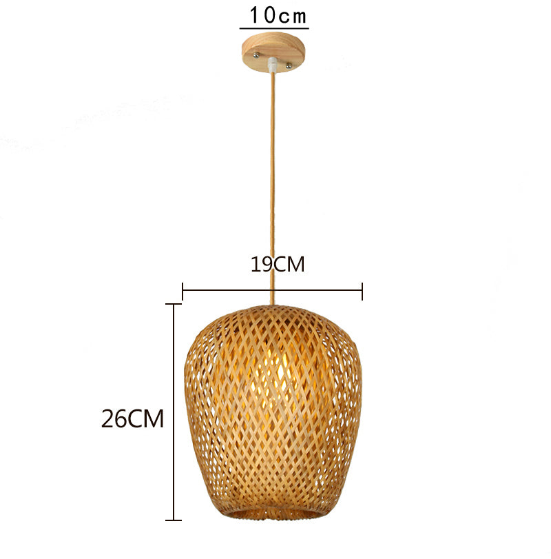 KiraBamboo Knit Pendant Light Chinese-Inspired Handcrafted - OpalDwell
