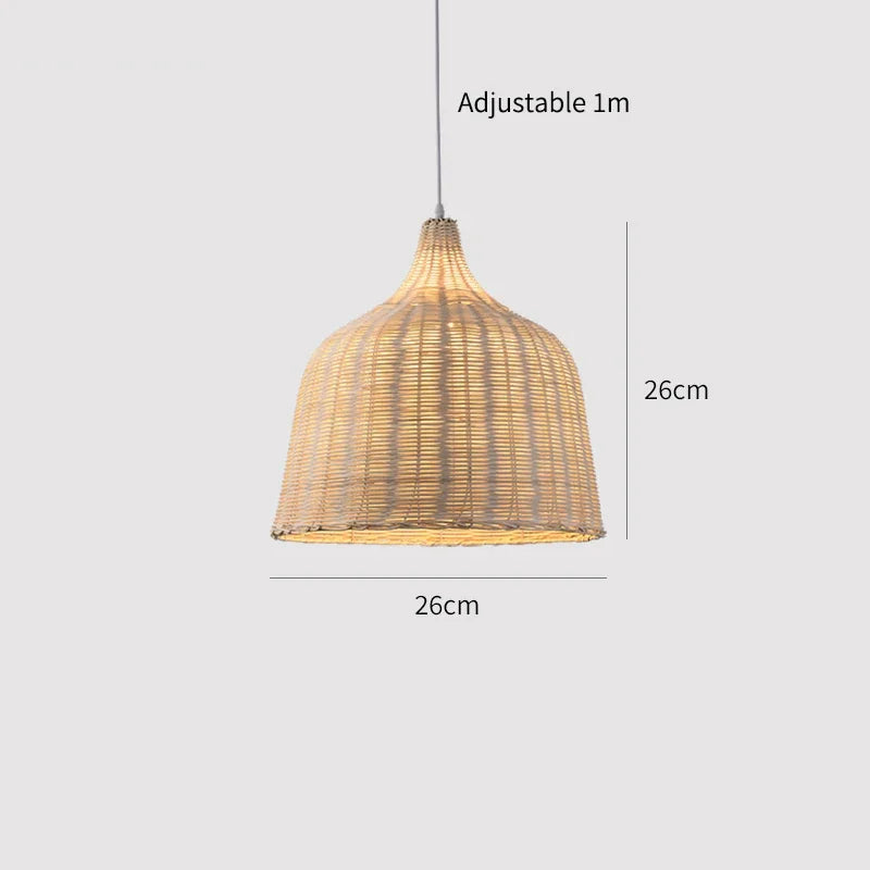 KiraBamboo Knit Pendant Light Chinese-Inspired Handcrafted - OpalDwell