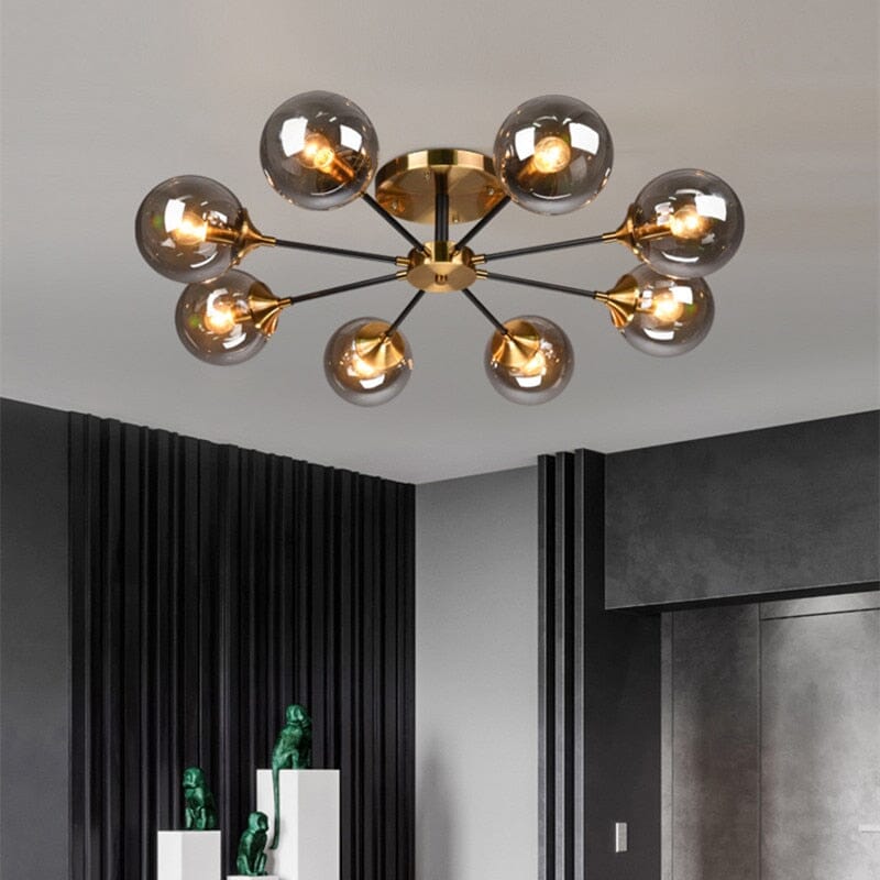 Glass Globe Chandelier in Jade OpalDwell