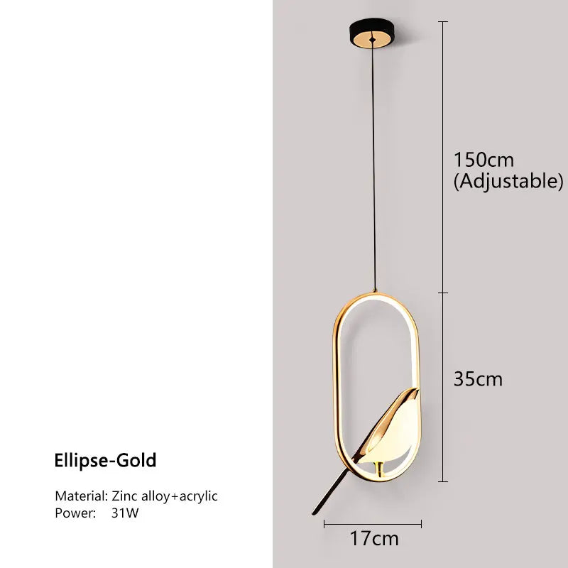 LyraNova Black LED Pendant Light Indoor Ceiling Chandelier - OpalDwell