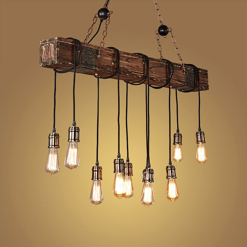 Vintage Industrial Wood LED Ceiling Light | OpalDwell OpalDwell